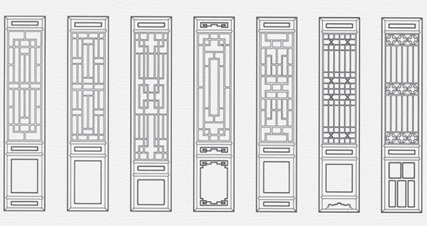 营根镇常用中式仿古花窗图案隔断设计图